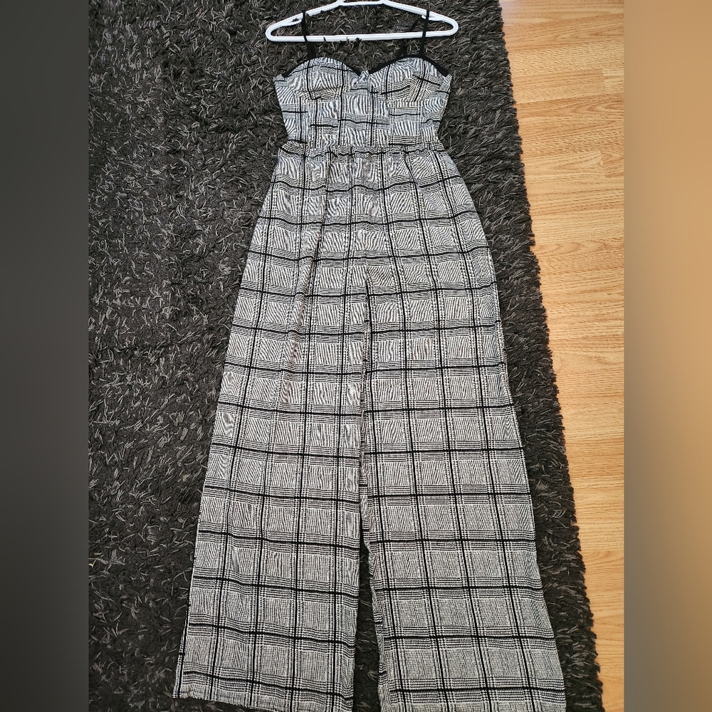 Band of Gypsies Black and White Plaid Jumpsuit